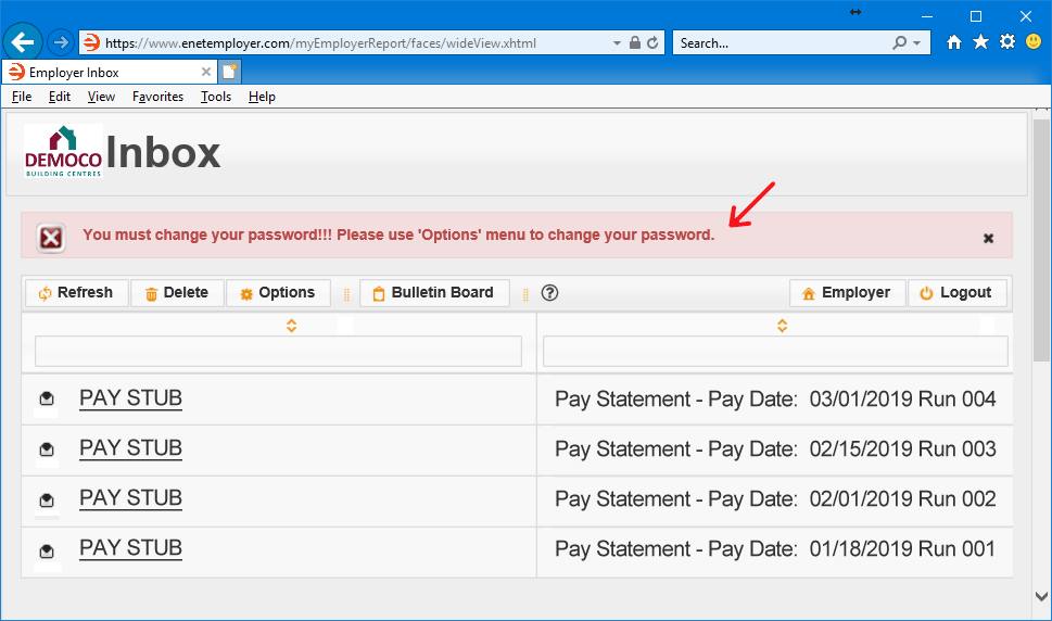 Fig. 05: The notification states that you need to set a new password to replace the temporary one.