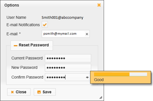 Fig. 07: Enter your temporary password in the Current Password field.