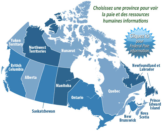 Fédérale carte canadienne de l'information sur les salaires