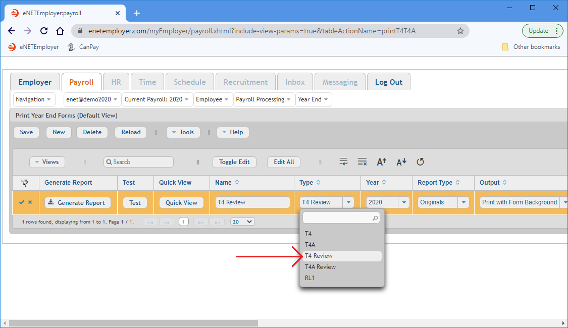 Fig. 01: Creating the T4 Review report.